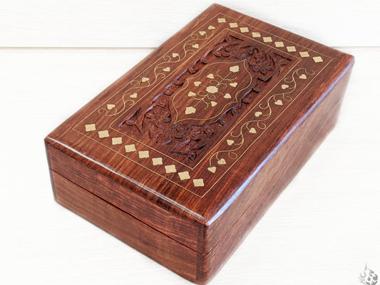 Rectangle Carved Inlaid  box - Easterninspiration