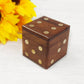 Large handmade Plain inlaid dice box with 5 Dice. Great for Kids - Easterninspiration