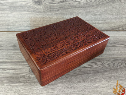 Wooden Box/jewellery box/wooden box/ floral gift box/ box/ large keepsake box/ mums jewellery box/ boho chic design/flower box/large inlaid - Easterninspiration