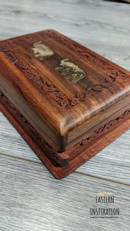 2 Elephants Lock box - Easterninspiration