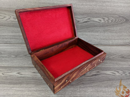 Wooden Box/jewellery box/wooden box/ floral gift box/ box/ large keepsake box/ mums jewellery box/ boho chic design/flower box/large inlaid - Easterninspiration