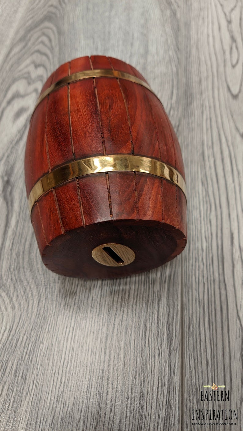 Handmade Barrel Piggy Bank for Kids And Adults - Easterninspiration