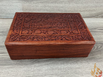 Wooden Box/jewellery box/wooden box/ floral gift box/ box/ large keepsake box/ mums jewellery box/ boho chic design/flower box/large inlaid - Easterninspiration