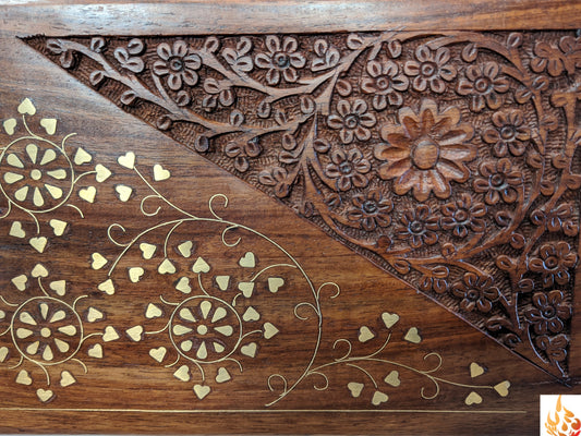 Carved Diagonal Inlaid Box - Easterninspiration