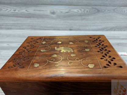 Wooden Box/elephant box/christmas eve box/Wooden box/ floral gift box/ large keepsake box/ mums jewellery box/ boho chic design - Easterninspiration