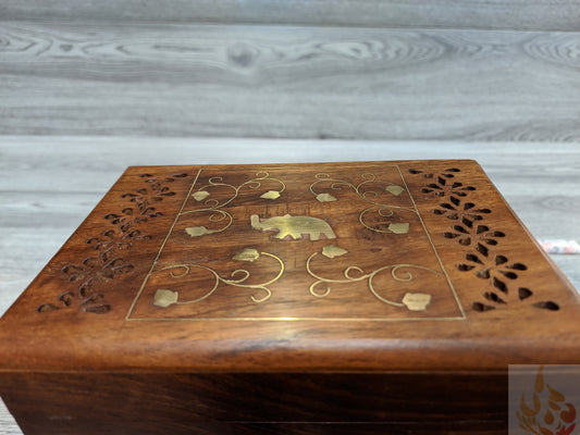 Wooden Box/elephant box/christmas eve box/Wooden box/ floral gift box/ large keepsake box/ mums jewellery box/ boho chic design - Easterninspiration