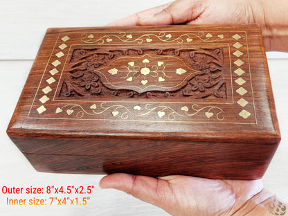 Rectangle Carved Inlaid  box - Easterninspiration
