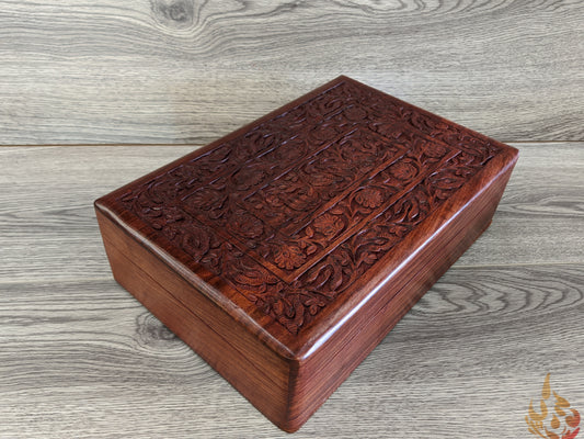 Wooden Box/jewellery box/wooden box/ floral gift box/ box/ large keepsake box/ mums jewellery box/ boho chic design/flower box/large inlaid - Easterninspiration
