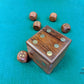Large handmade Plain inlaid dice box with 5 Dice. Great for Kids - Easterninspiration