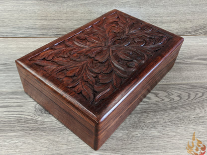 Wooden Box/jewellery box/wooden box/ floral gift box/ box/ large keepsake box/ mums jewellery box/ boho chic design/flower box/large inlaid - Easterninspiration