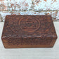 Ornate carved Triquetra Box floral keepsake box/ wooden box, medium keepsake box/ Mothers Day Gift box/ daisy carved box/ boho decor/ flower carved Boho Gifts - Easterninspiration