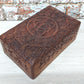 Ornate carved Triquetra Box floral keepsake box/ wooden box, medium keepsake box/ Mothers Day Gift box/ daisy carved box/ boho decor/ flower carved Boho Gifts - Easterninspiration