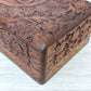 Ornate carved Triquetra Box floral keepsake box/ wooden box, medium keepsake box/ Mothers Day Gift box/ daisy carved box/ boho decor/ flower carved Boho Gifts - Easterninspiration