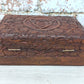 Ornate carved Triquetra Box floral keepsake box/ wooden box, medium keepsake box/ Mothers Day Gift box/ daisy carved box/ boho decor/ flower carved Boho Gifts - Easterninspiration