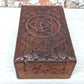 Ornate carved Triquetra Box floral keepsake box/ wooden box, medium keepsake box/ Mothers Day Gift box/ daisy carved box/ boho decor/ flower carved Boho Gifts - Easterninspiration