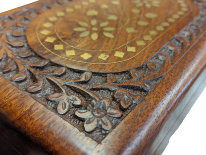 Wooden Box/christmas eve box/Wooden box/ floral gift box/ large keepsake box/ mums jewellery box/ boho chic design/flower box/large inlaid - Easterninspiration