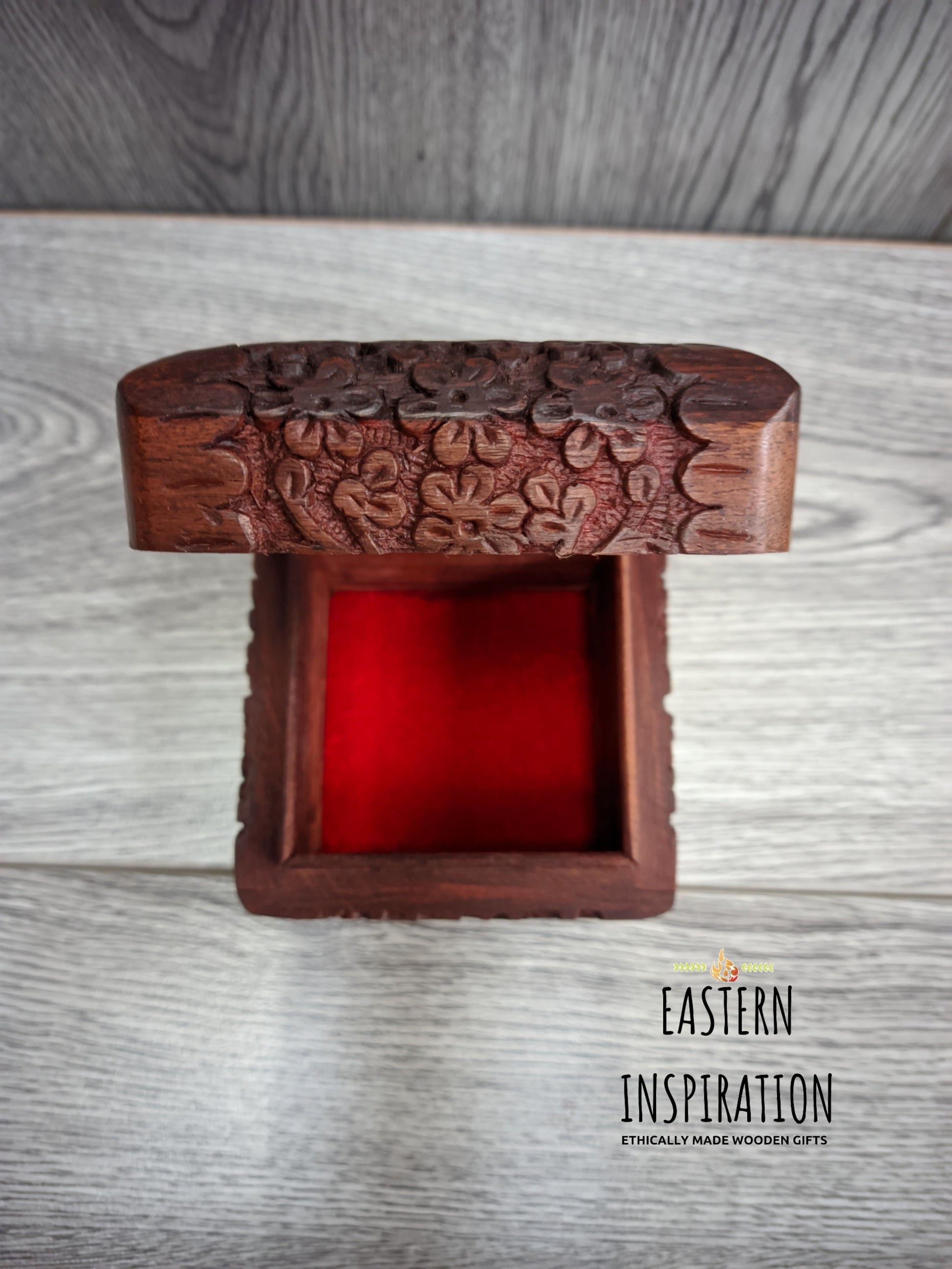 Ornate carved floral keepsake box,small trinket box for Mum - Easterninspiration