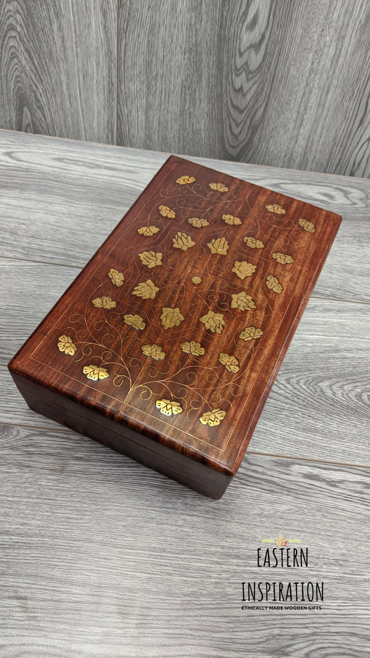Brass Inlaid Rose box - Easterninspiration
