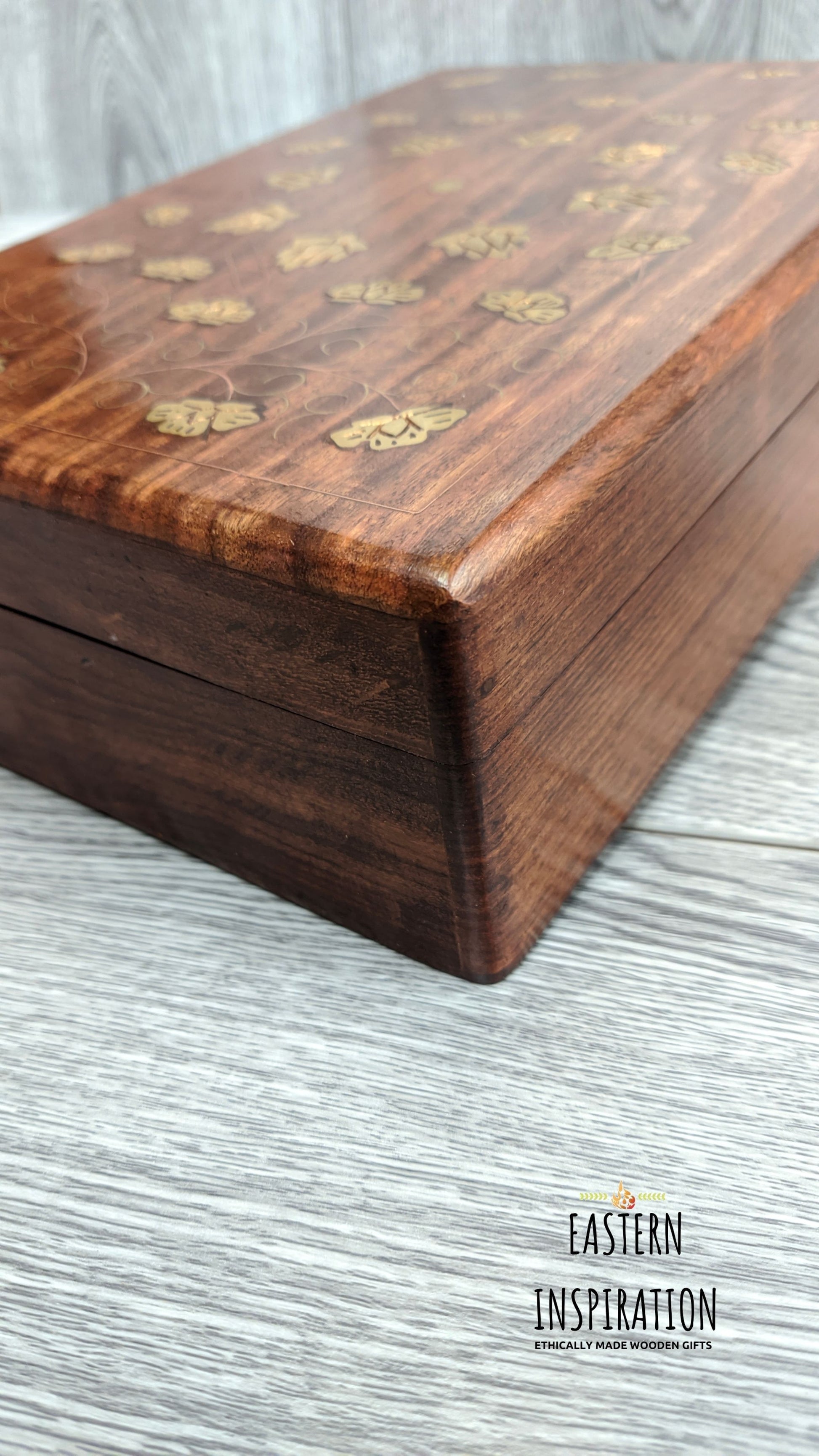 Brass Inlaid Rose box - Easterninspiration