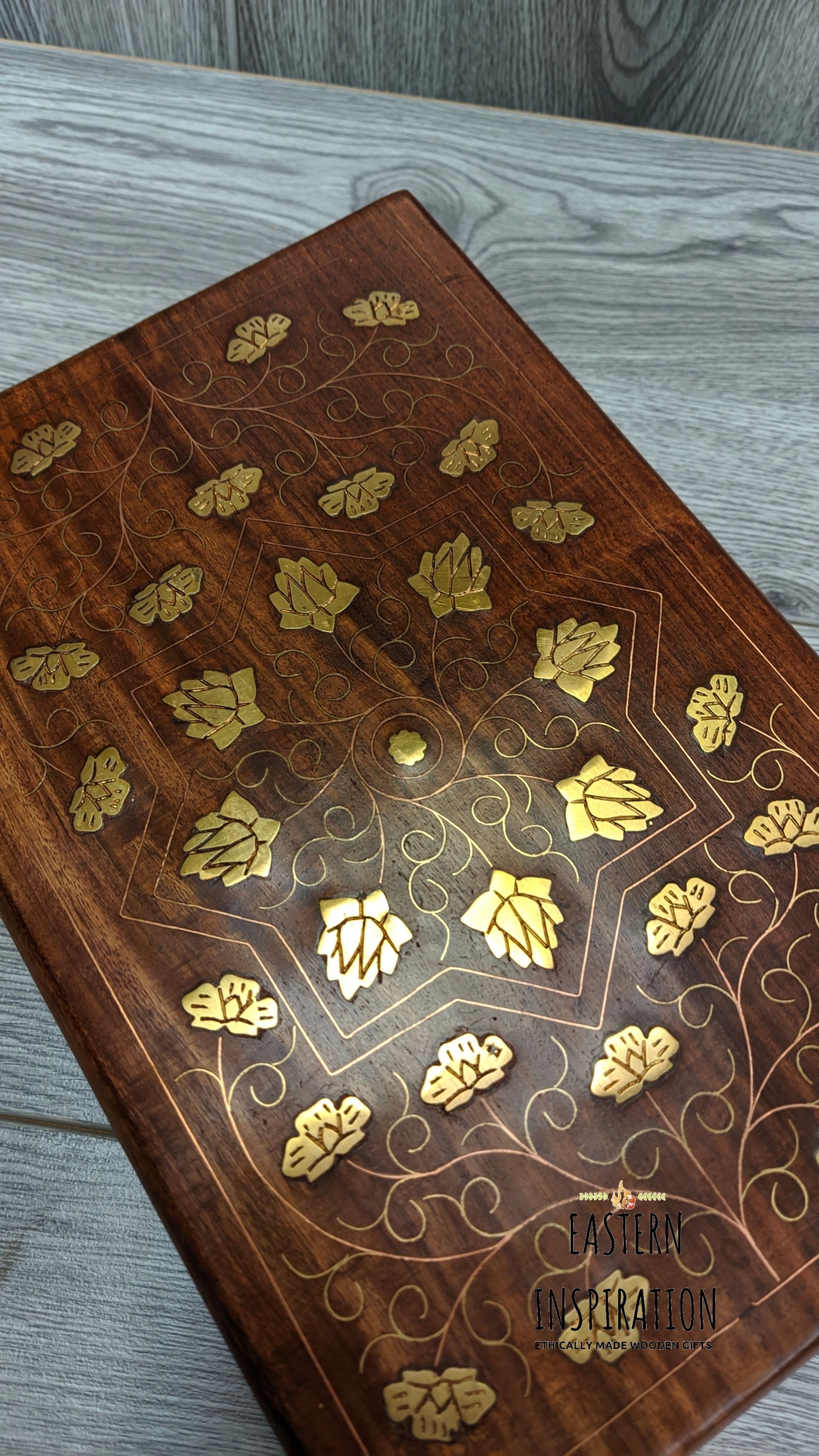 Brass Inlaid Rose box - Easterninspiration