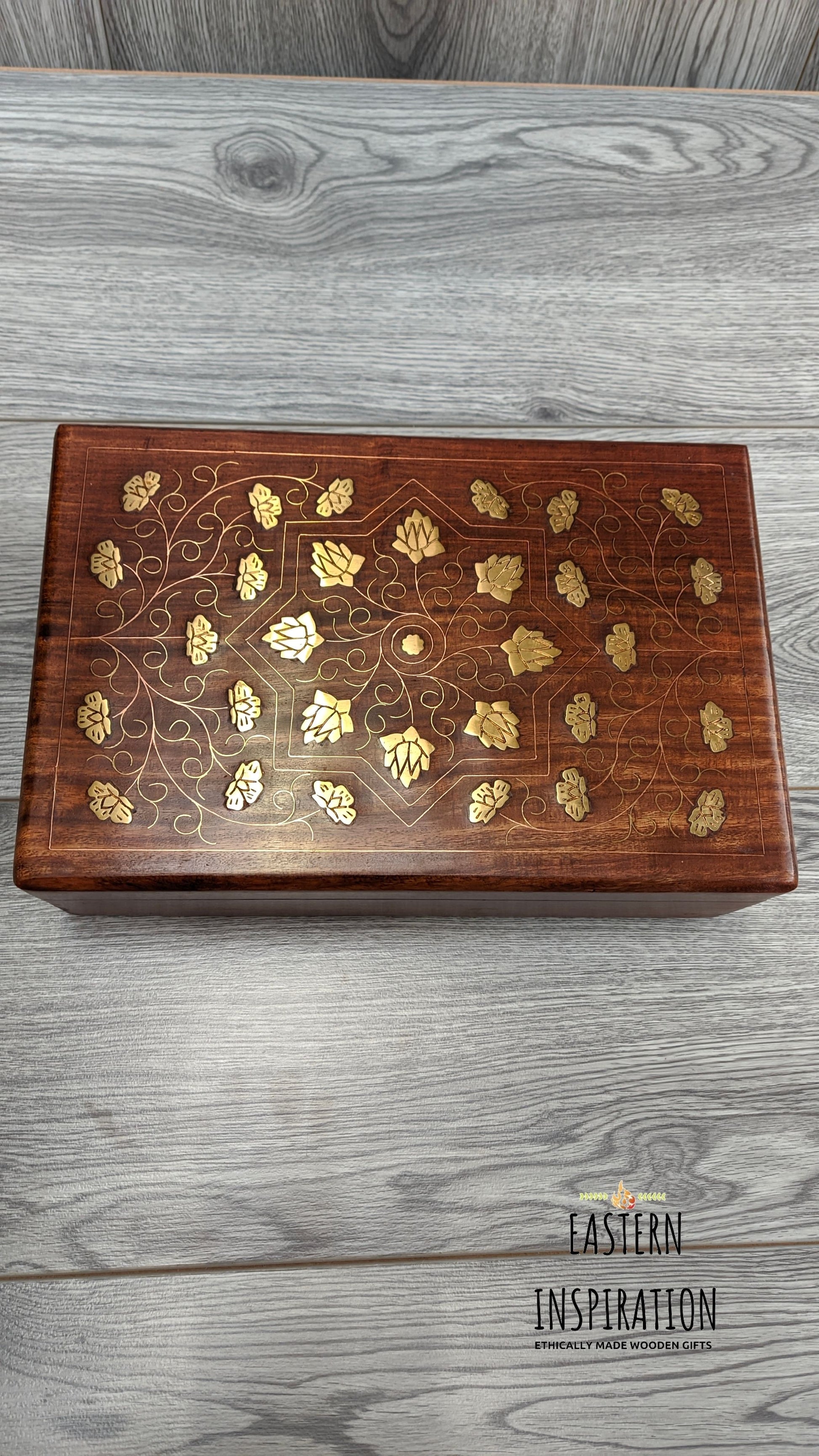 Brass Inlaid Rose box - Easterninspiration