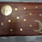Sheesham Jewellery Box with brass Sun & Moon Design in a Boho holistic hippie style, - Easterninspiration