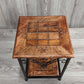 two tier metal wooden carved table - Easterninspiration